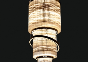 lighting: SATURN NCS 043/100 CHANDELIER ∅ 100 CM - H. 330 CM METAL + CRYSTAL 78*E14 + STRIP LED AVAILABLE COVERINGS: GOLD, CHROME, BRONZE | ARCHONTIKIS - JAGO